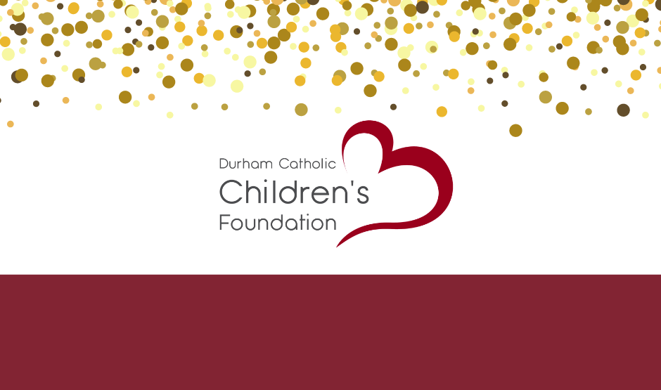 confetti with Durham Catholic Children's Foundation Logo